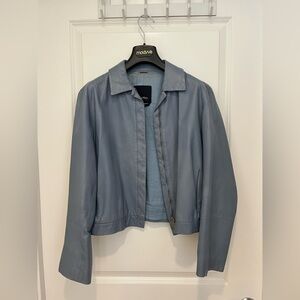Light Blue Leather Jacket